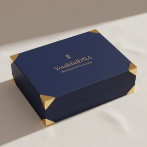 YouthfulDNA™ Skin Health DNA Test Kit premium navy and gold box